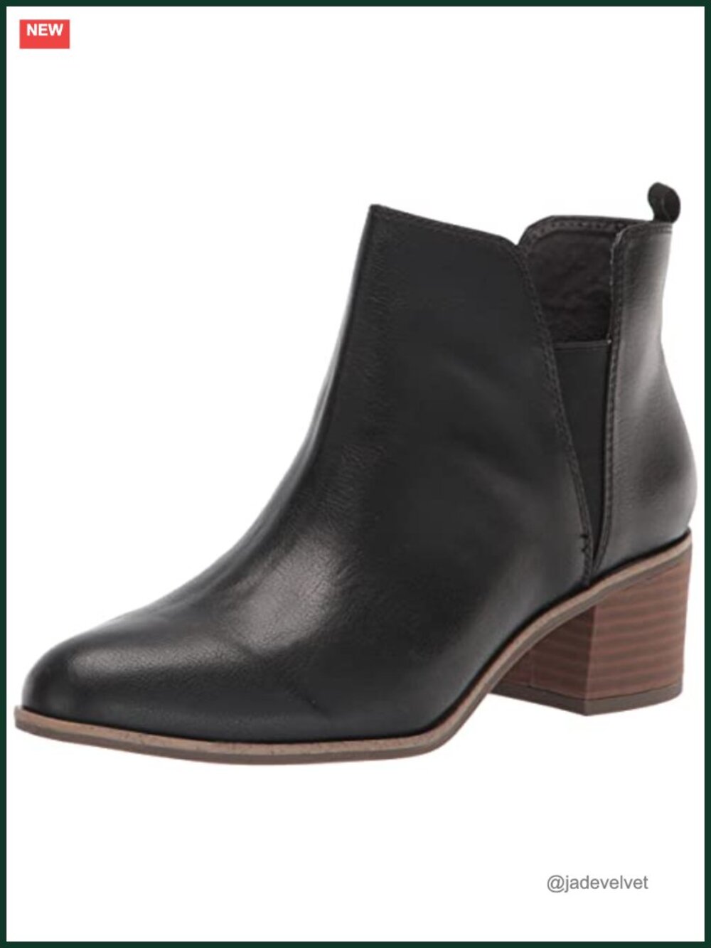 Women's Faux Leather Ankle Bootie Slip On Block Heel Dress Boots